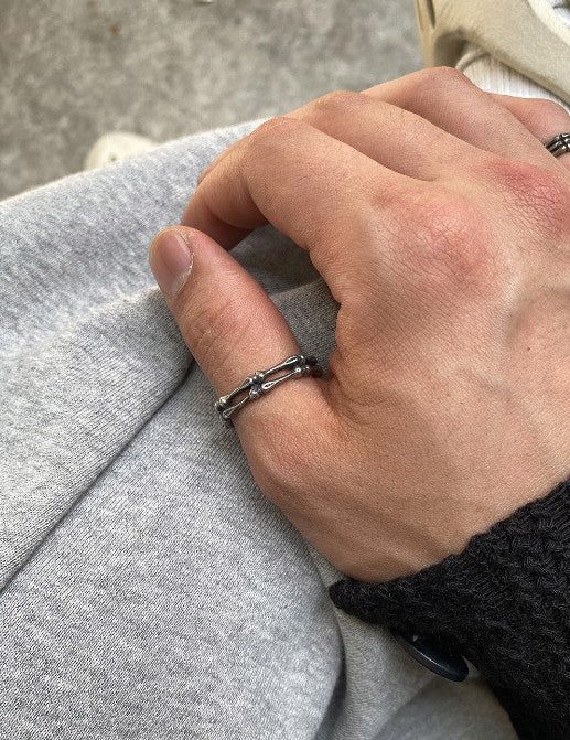 No.8866 HOLY IN CODE made bone thumb RING