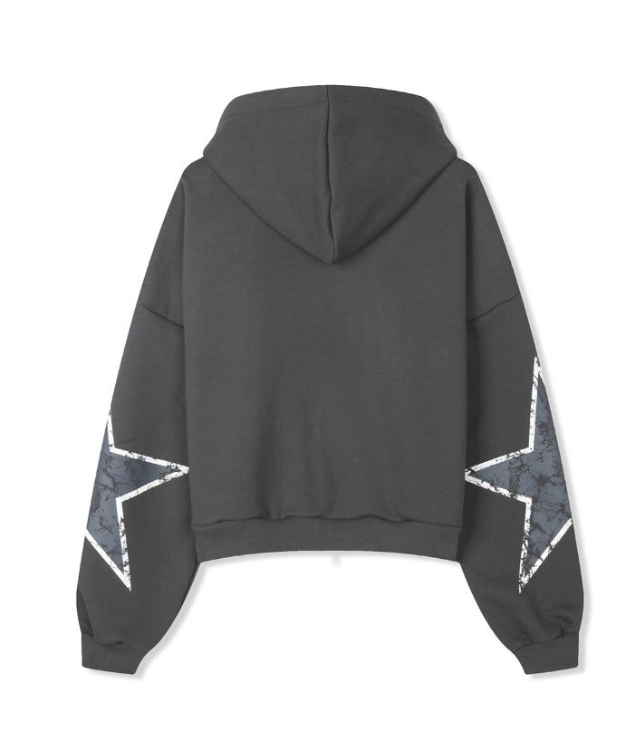 Rubid Crack Star Hood Zip-Up