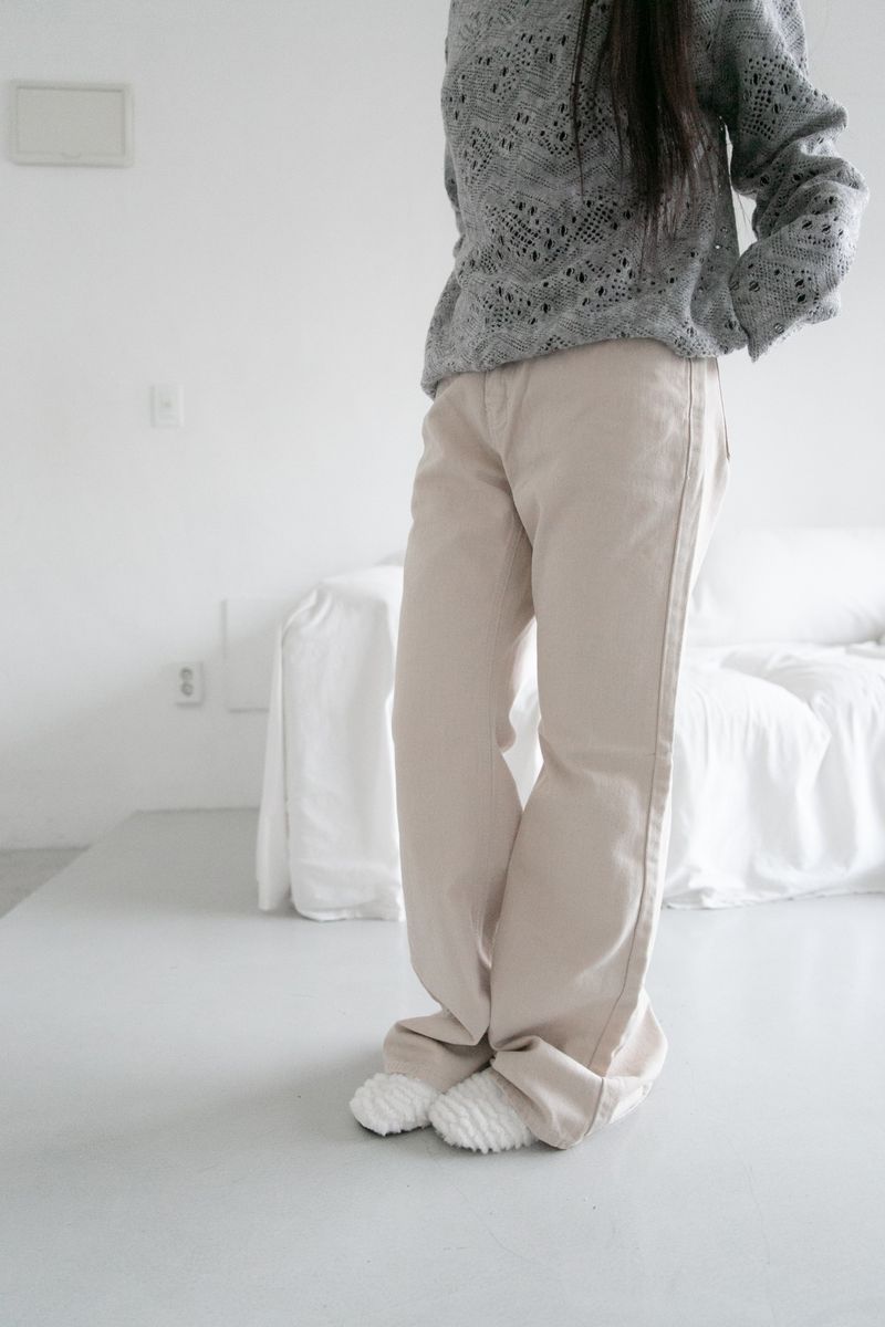 basic semi boots-cut pants(2colors)