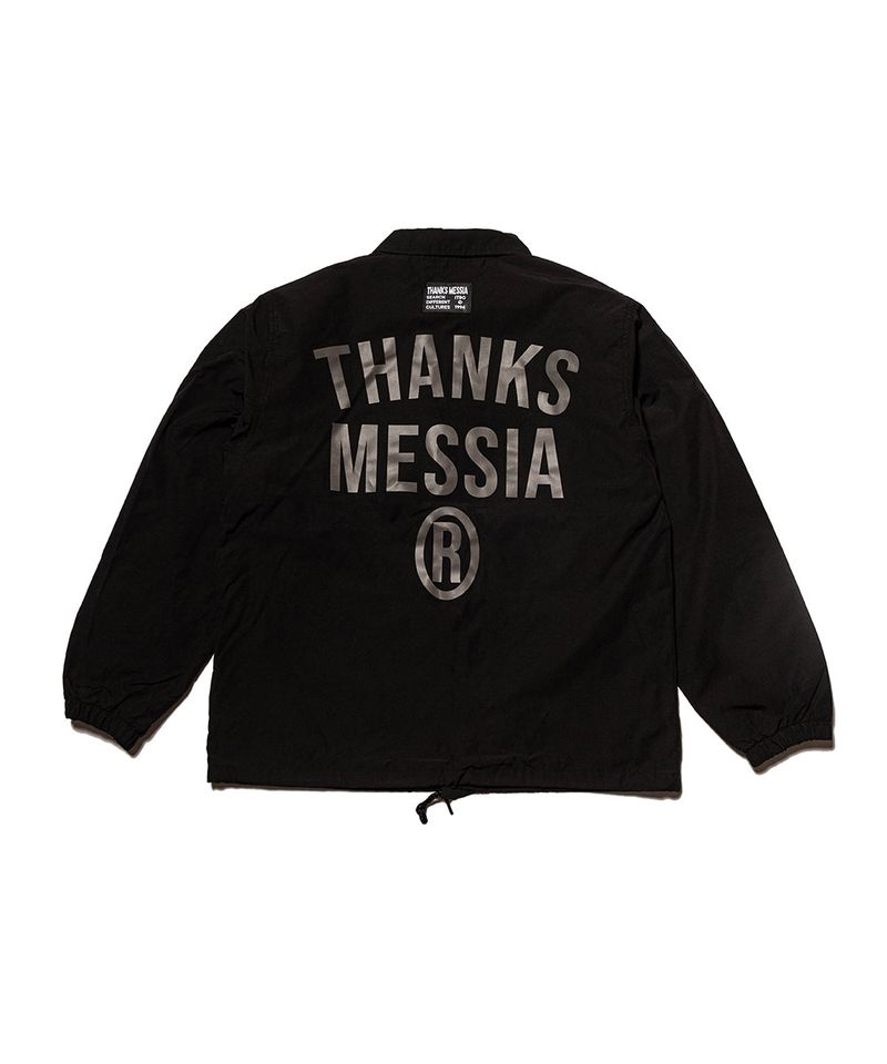 THANKS MESSIA（サンキュー メシア）の「アーチロゴコーチジャケット-BLACK（ジャケット/アウター）」