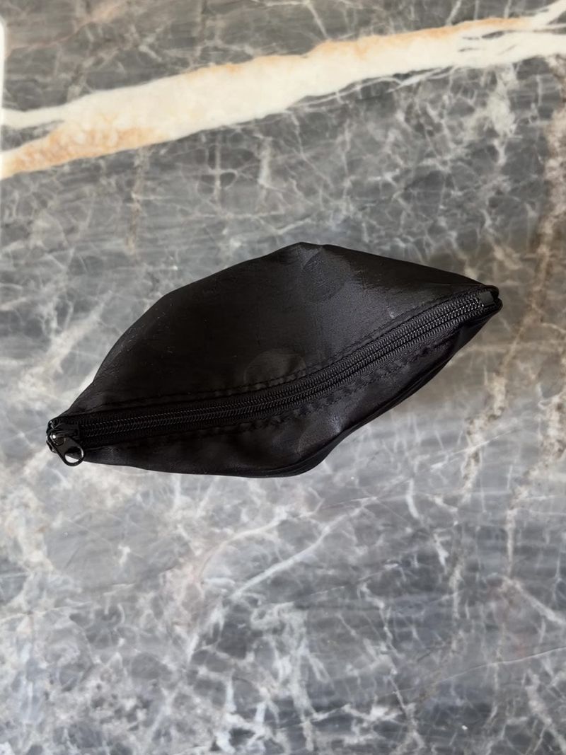 Dot nylon tall pouch - black