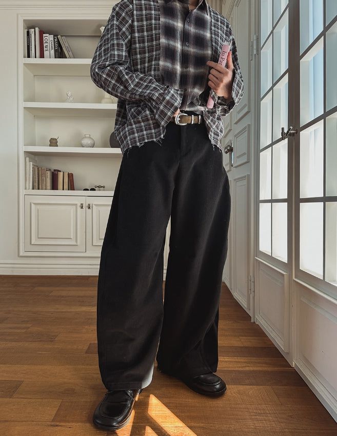 Arc Curved Wide Cotton Pants