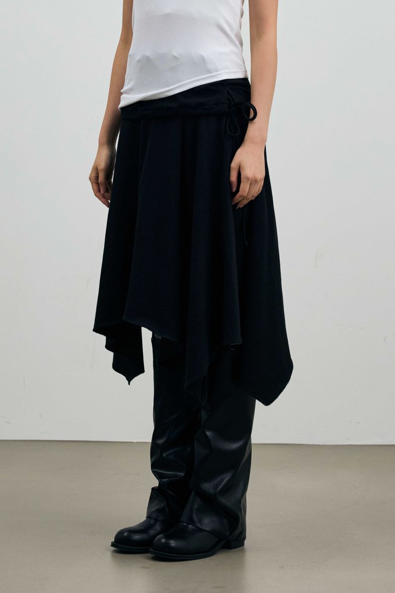 SILENT MIRAGE SWEAT SKIRT / BLACK