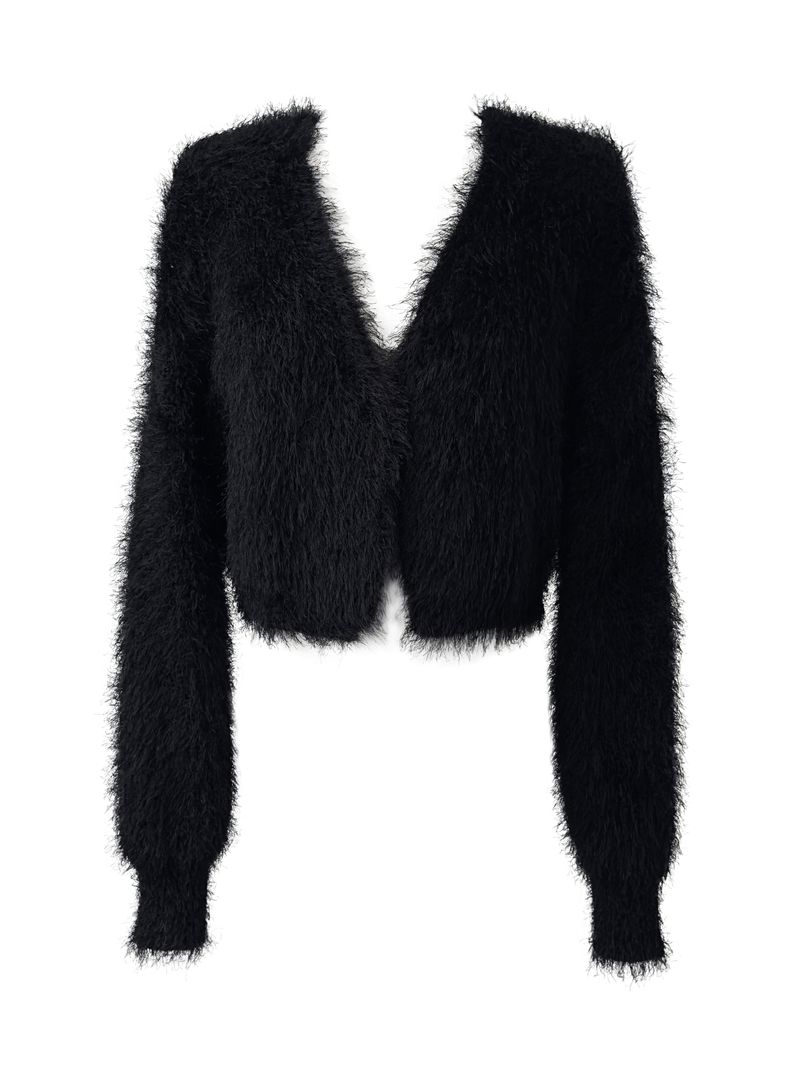 hitch fur crop cardigan (2color)