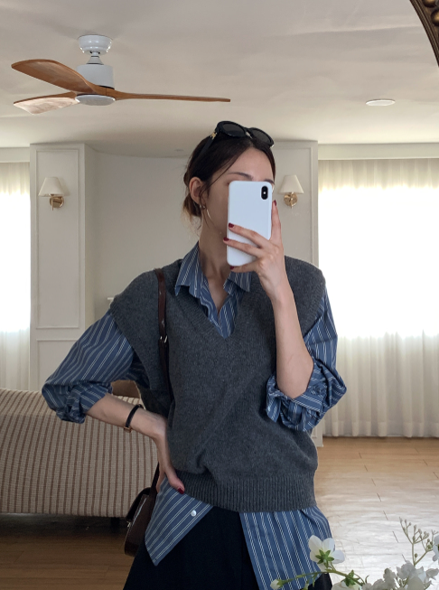 Early Stripe Oversized Shirt / 2 colors