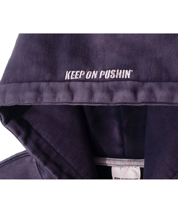 OC Slogan Washed Zip-up hoodie (Navy)