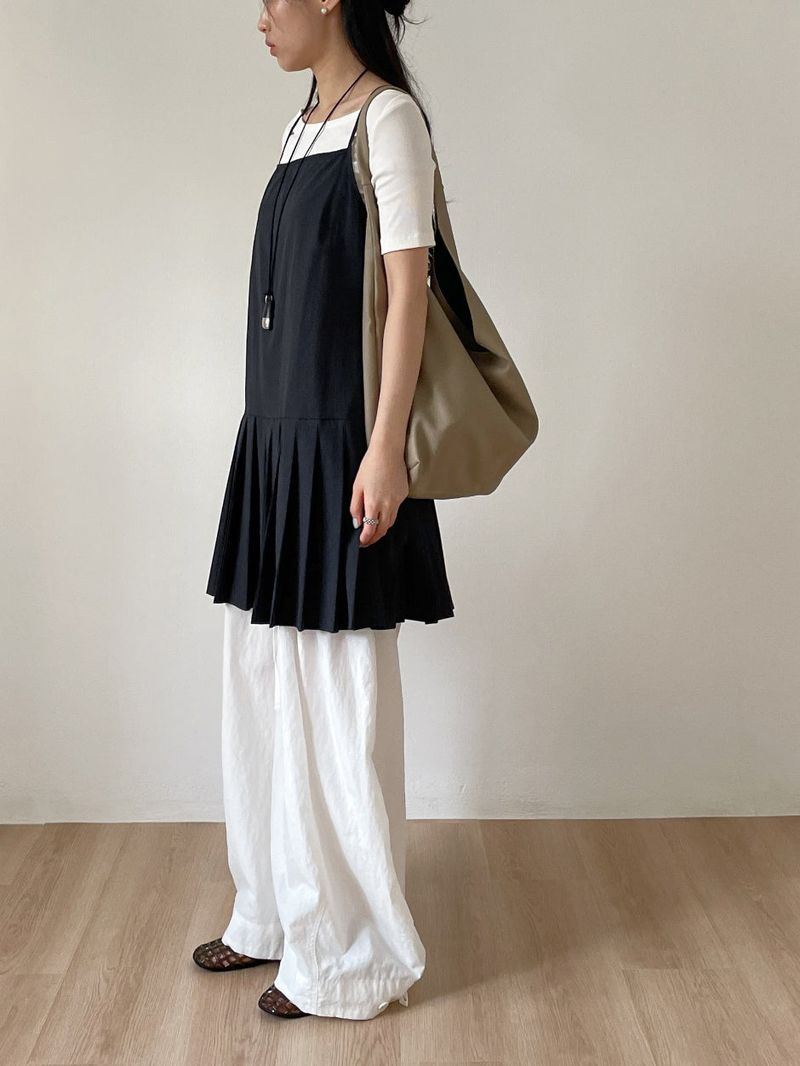 Sepia Pleated Bustier One Piece