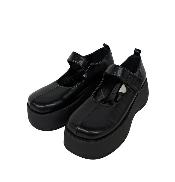6cm Round Platform Sole Mary Jane Loafers