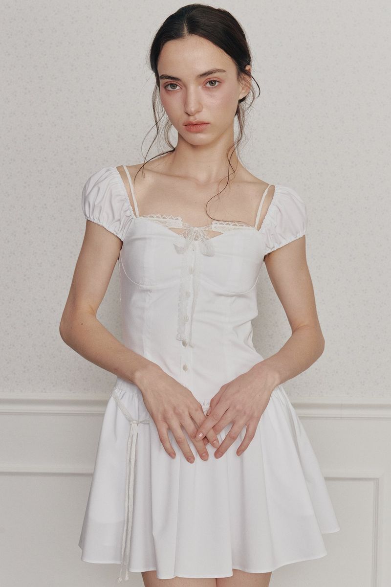 WENDY RIBBON DRESS white