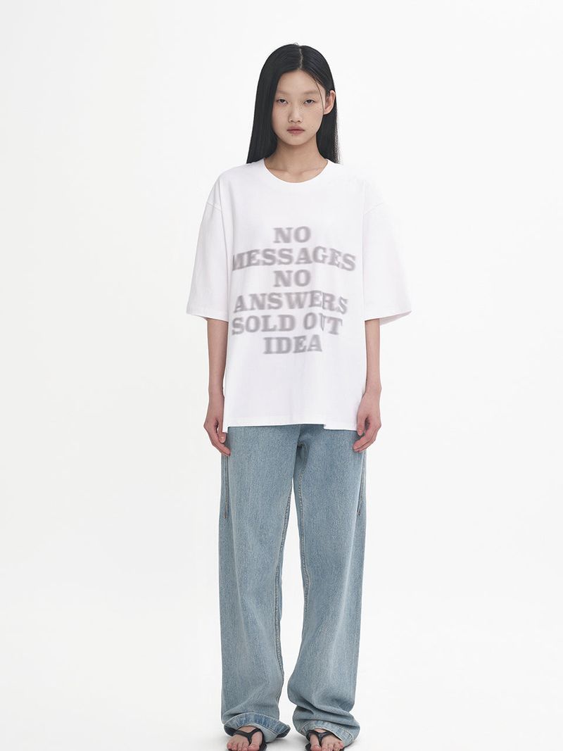 Slogan Blur Print Short Sleeve T-Shirt
