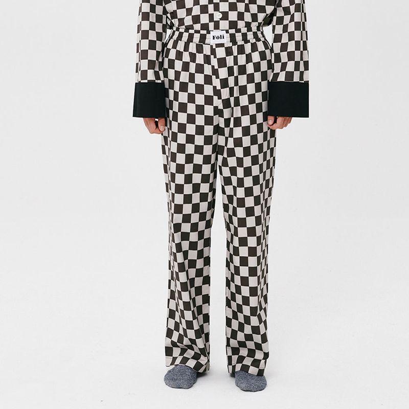 Foli(フォリー)の「(M) Black Grid PJ Pants(Pants)」