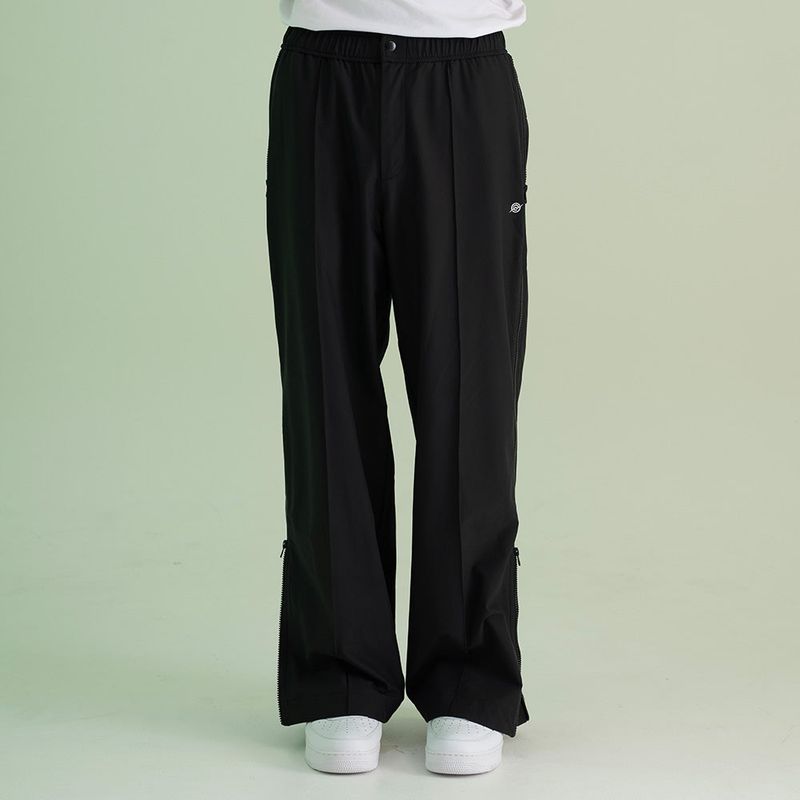 Nylon Span 4 Way Zip Pants - BLACK