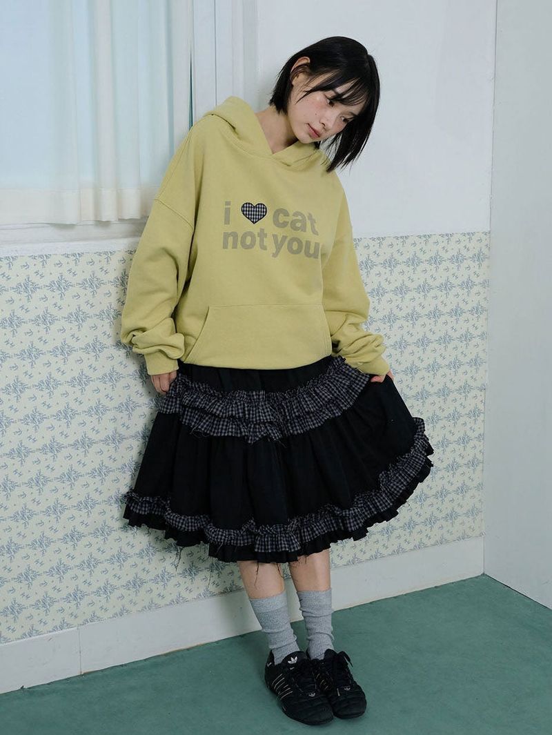 RUFFLE POINT SKIRT - BLACK