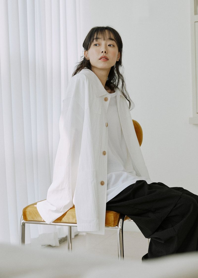 unisex duffle jacket white