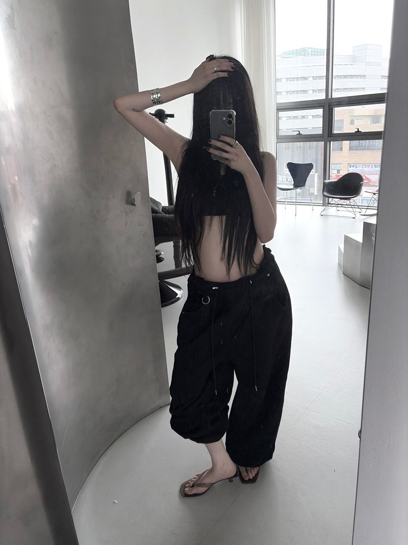 low-rise ring pants (2color)