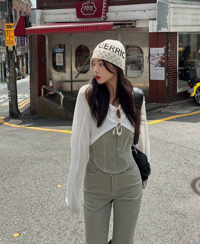 リジボタンスティッチトップ