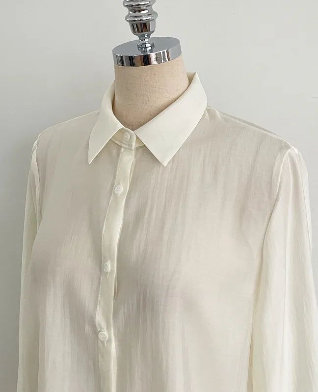 Dren Sheer Shirt Blouse (Strap Set)