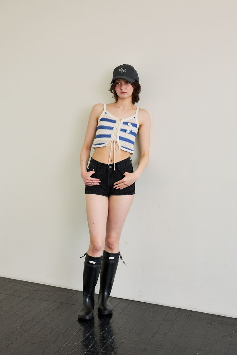 PEPPY MICRO DENIM SHORTS / BLACK