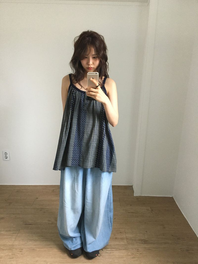Hooded Balloon Denim Pants (2color)