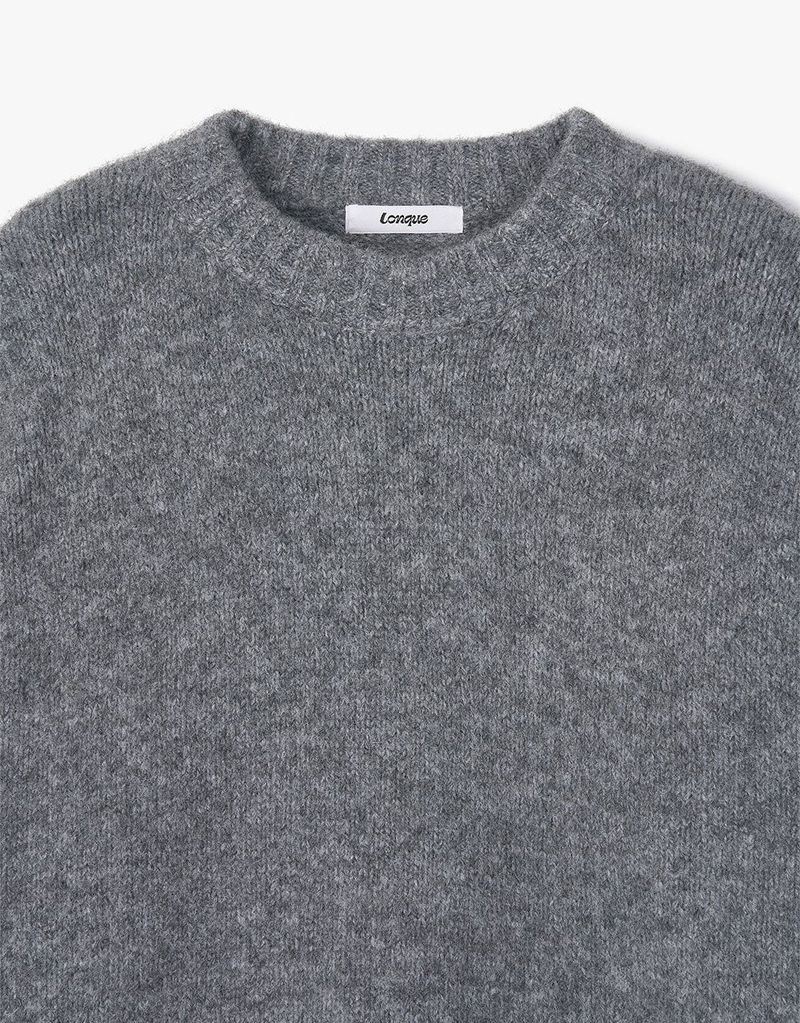 BEANIE SET OVERSIZED KNIT (GREY)