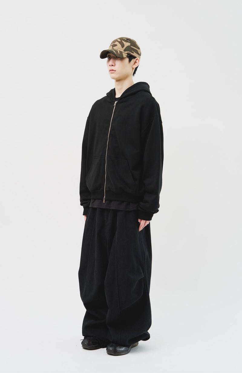 (MADE) neWave Short Zip Hoodie_Black