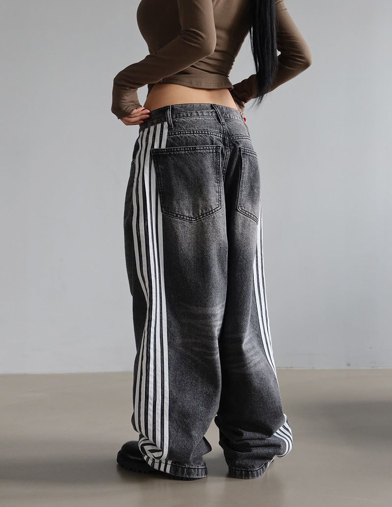 [UNISEX] Five track wide jeans