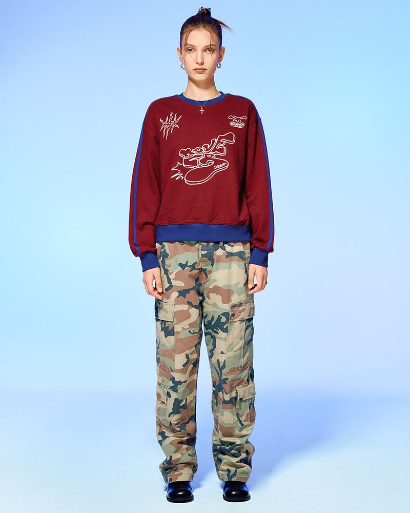OLD SPORTS TEAM SWEATSHIRT-BURGUNDY