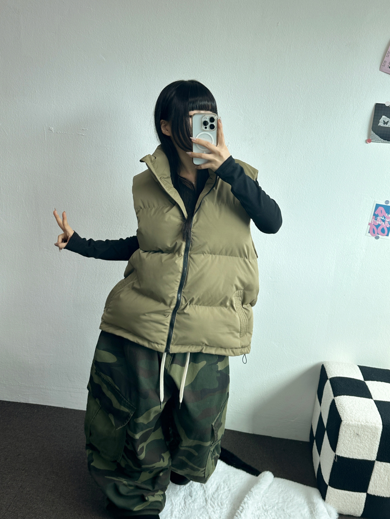 BIG WIDE OVER PADDING VEST🧡💛🖤 - 3 COLORS