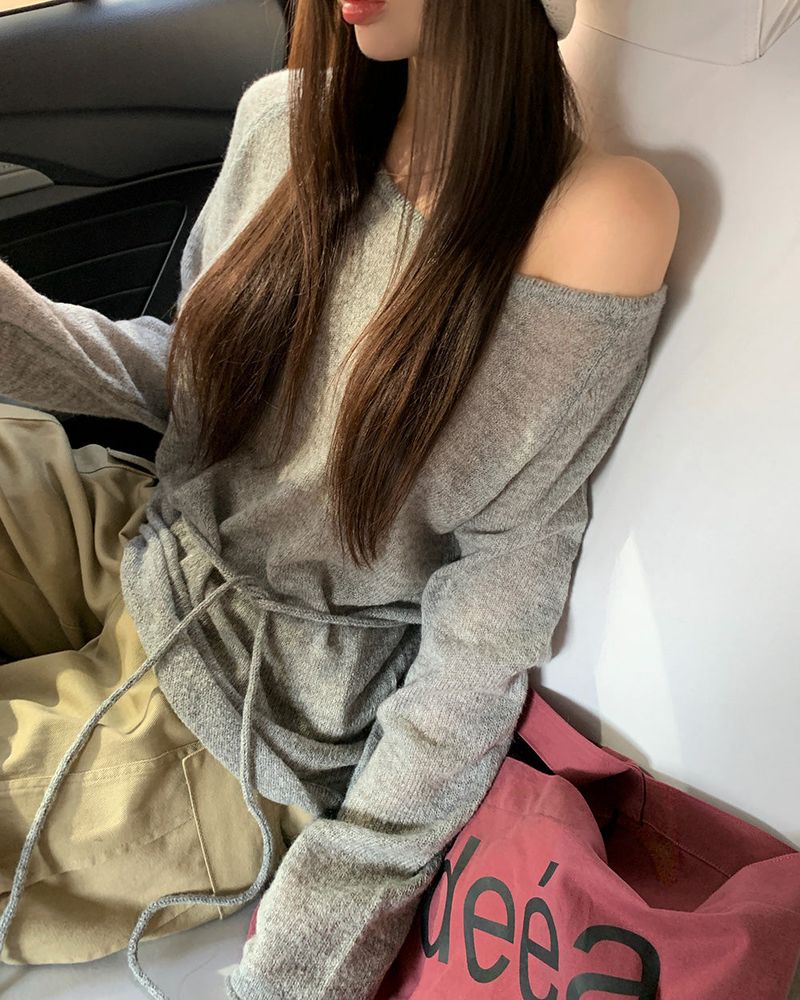 [ORIGINAL] Noir waistband knit
