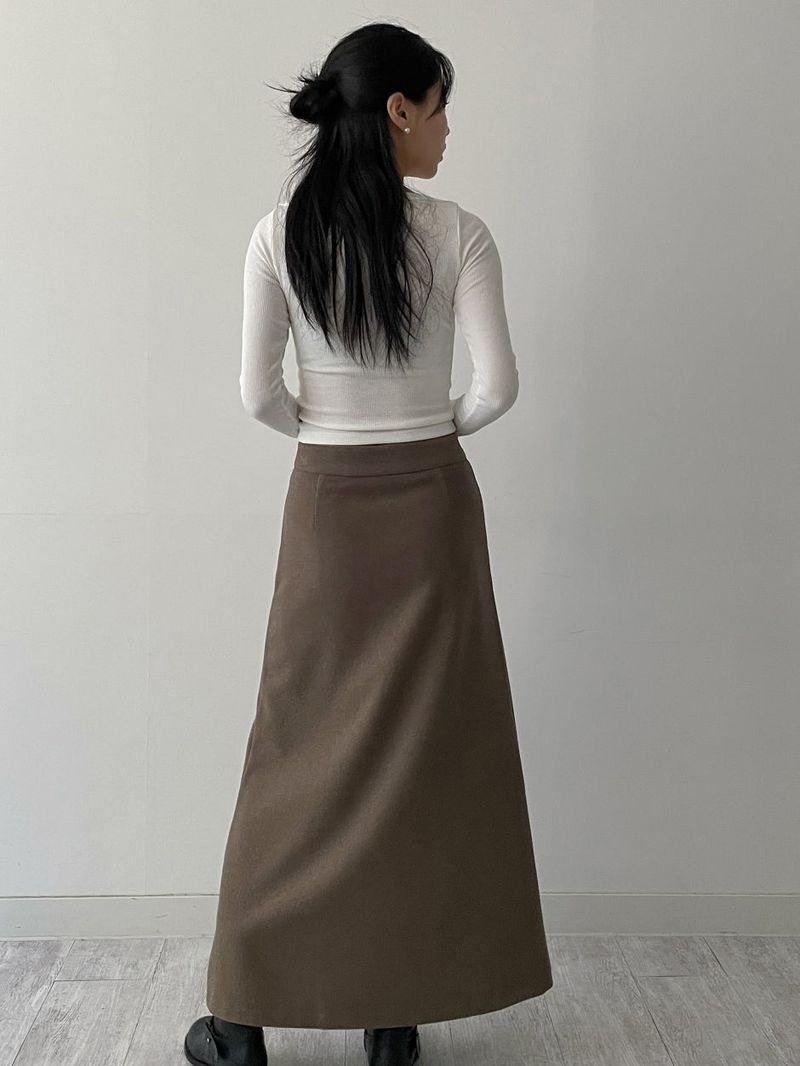 Maxi Wool A-Line Long Skirt
