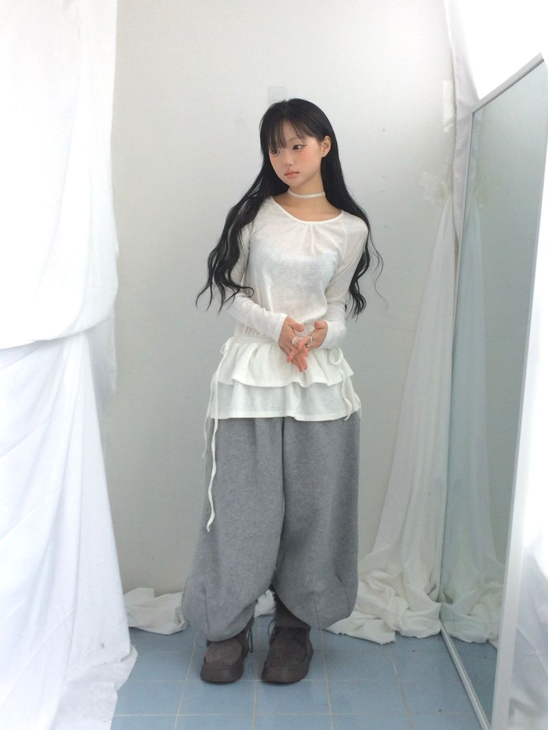 side strap frill dress