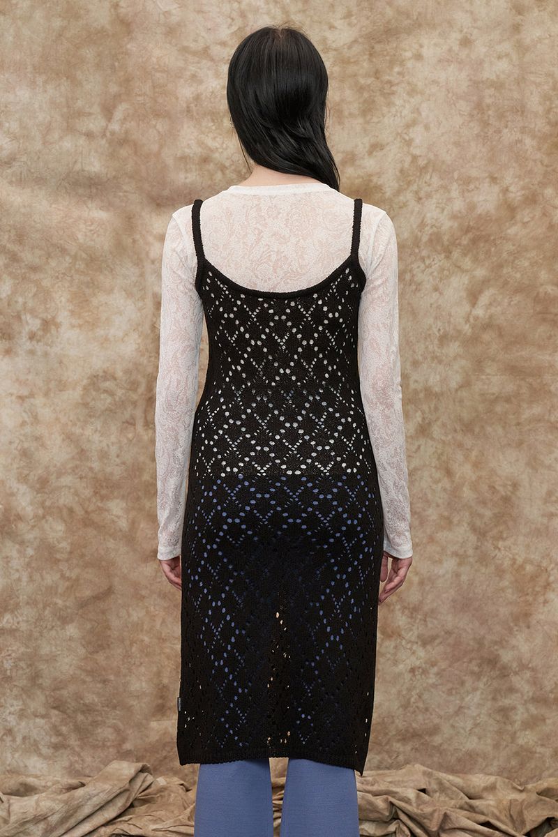 [22S] MESH ARGYLE KNIT ONE PIECE