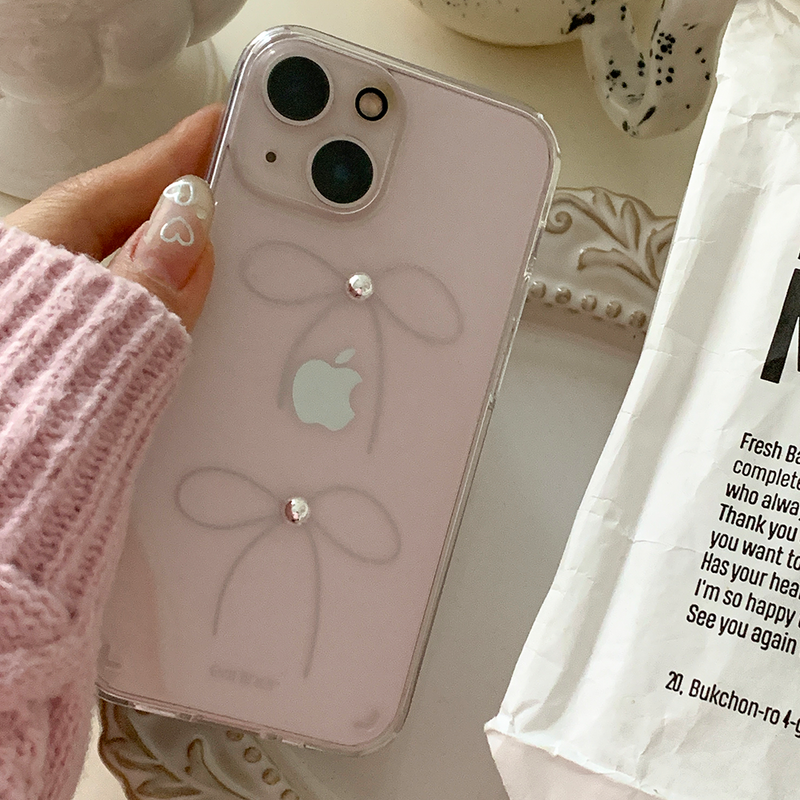 [handmade] silver ribbon jelly hard case