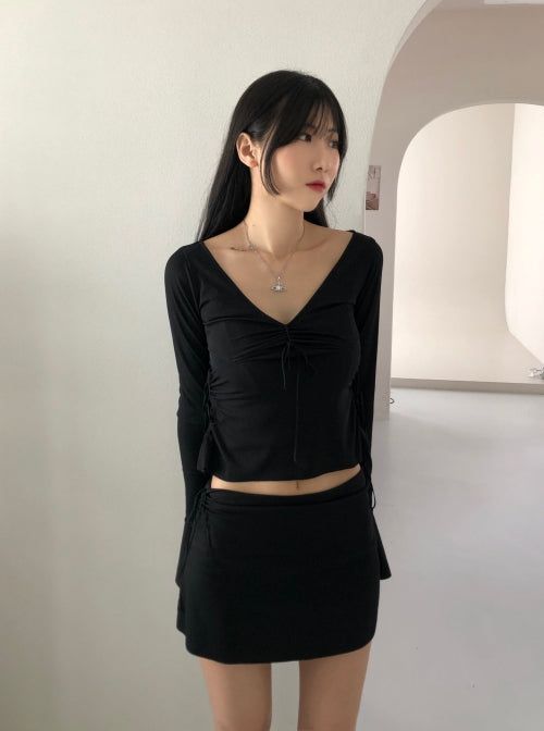 Perry Strap Shirring T (2color)