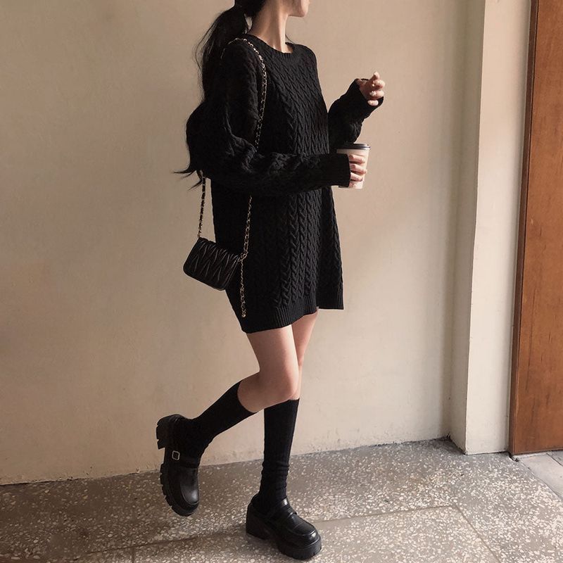 [Belied made/Cuanku] First Love Twisted Cable Knit Dress