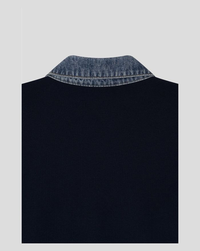 (M's) Denim Collar Half Knit