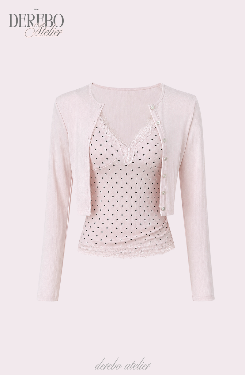 Baby Dot Camisole Cardigan Set (SET)