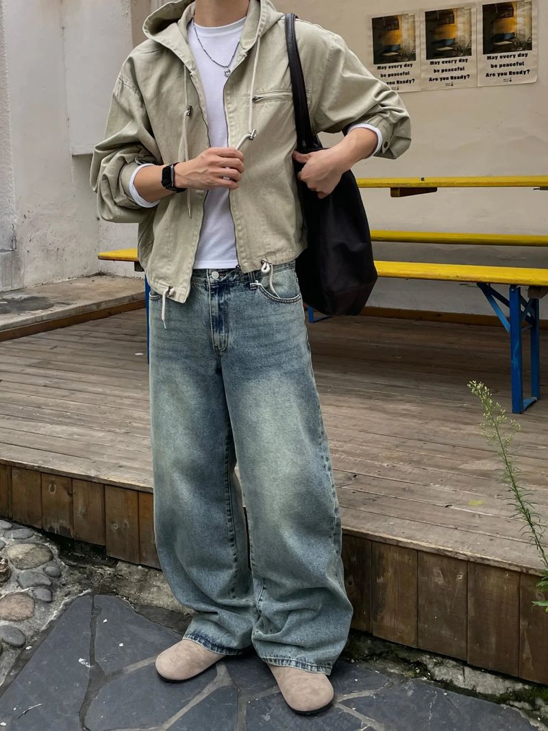 Robin Washed Cropped Hooded Jacket (3colors)