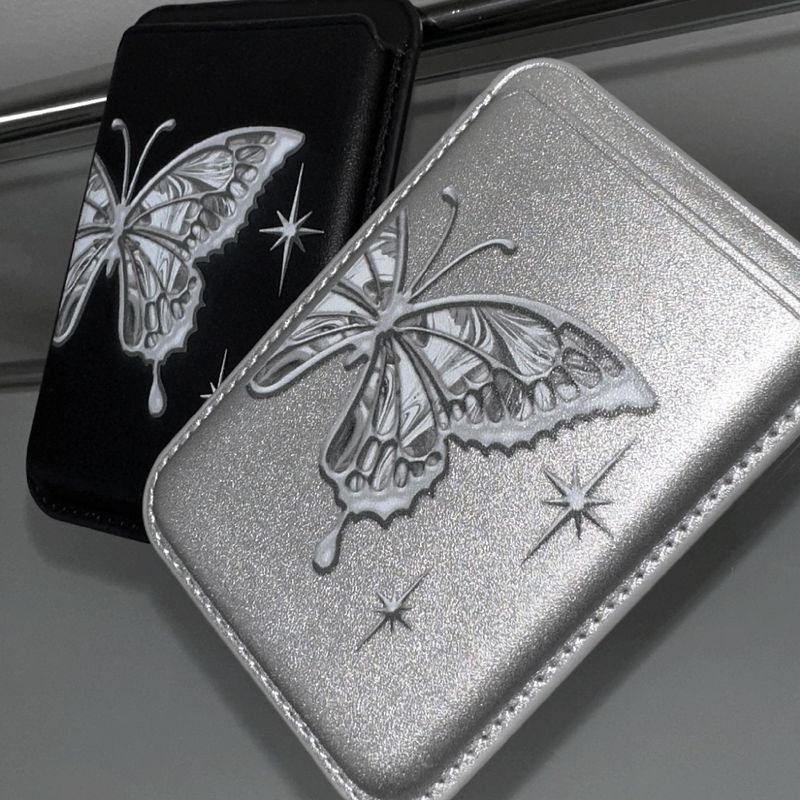 [SET]Butterfly magsafe case + card pocket + charm