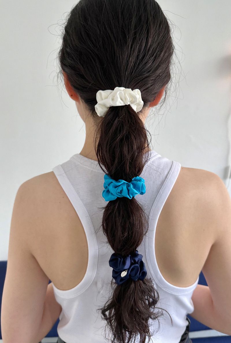 mini satin scrunchie - 4set