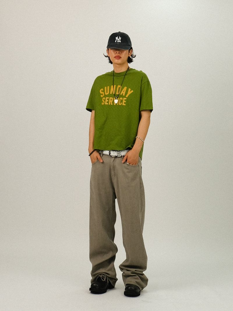 DE Cotton Semi-Wide Pants