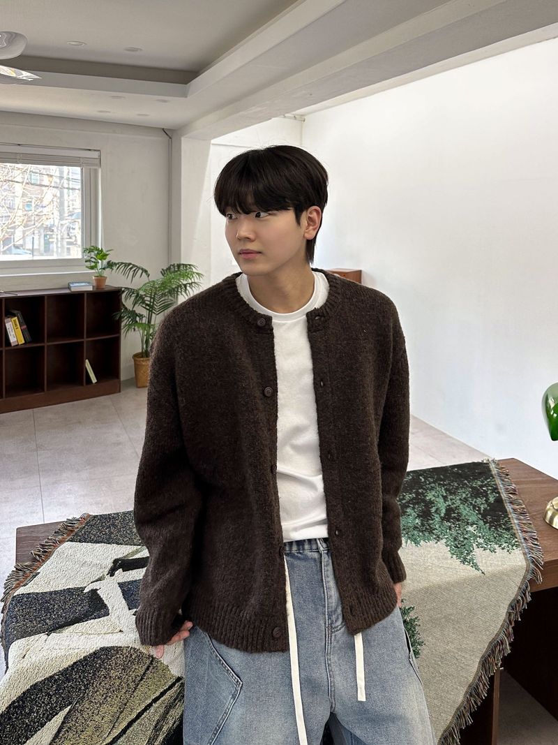  Benin Alpaca Round Knit Cardigan