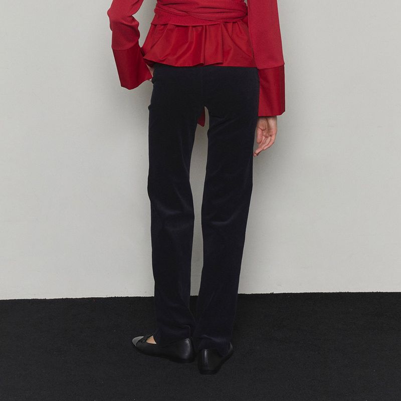 Corduroy Flared Tailored Pants - Navy