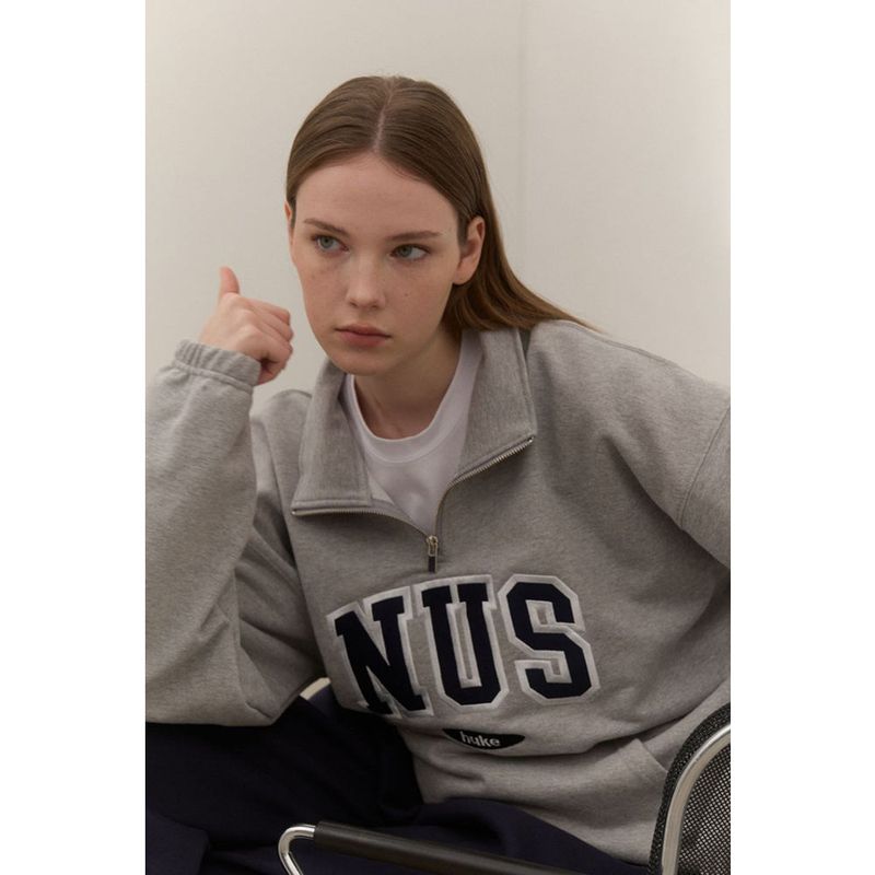 Huke x Nus. ハーフジップアップ(BLACK)