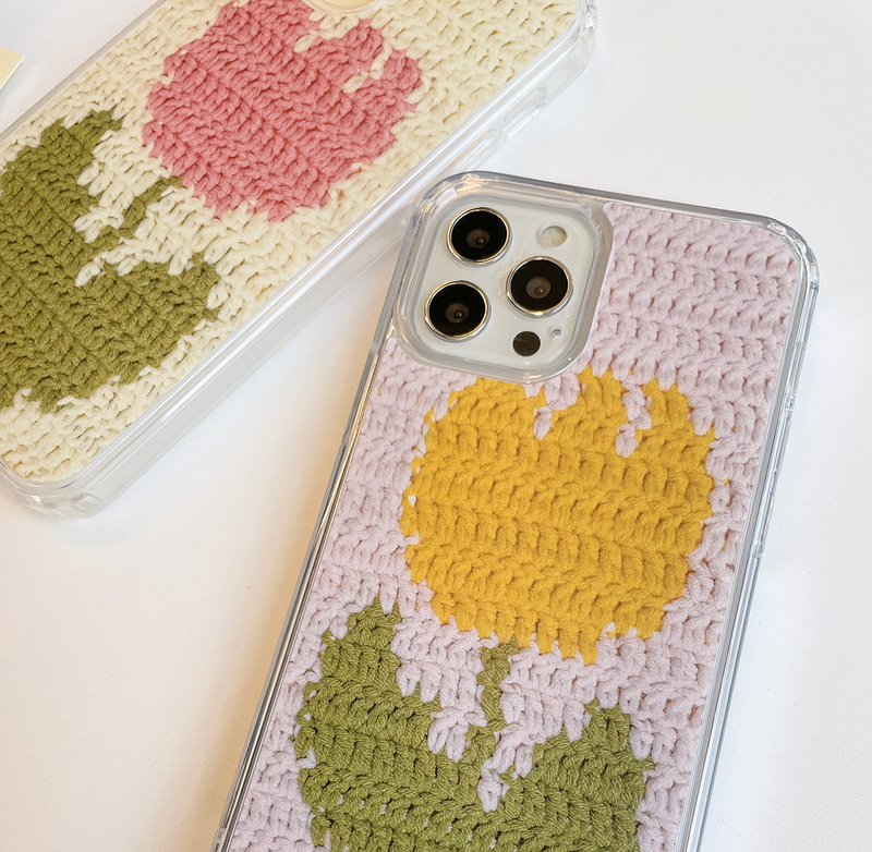 TULIP CROCHET HARD JELL CASE_PINK TULIP