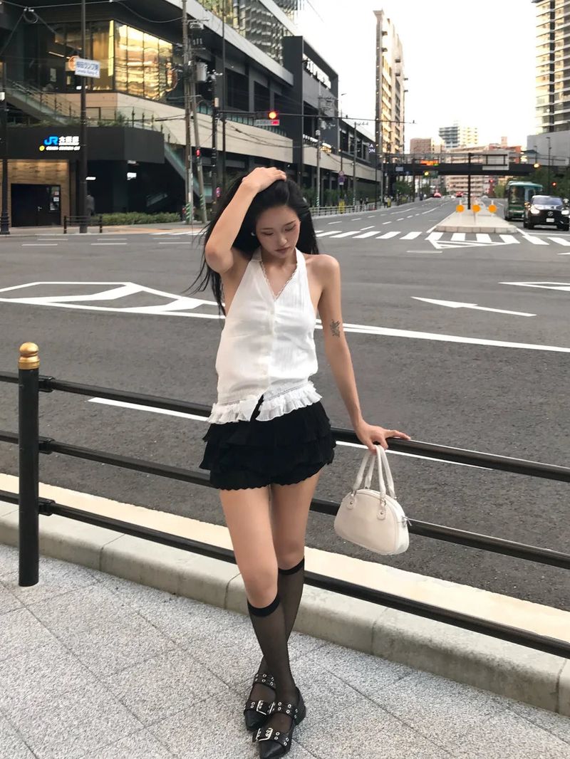 Selly Backless Lace Haler Blouse