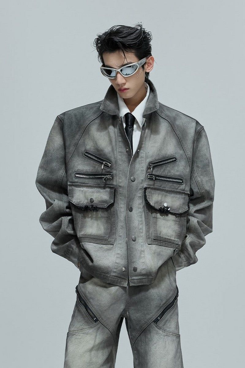 Argue Cultureの「Vintage Cement Grey Denim Jacket（Jackets/Outerwear）」