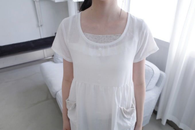 myorang（ミョラン）の「リネンフラワーポケットTシャツ（Tops）」