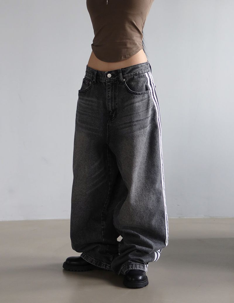 [UNISEX] Five track wide jeans