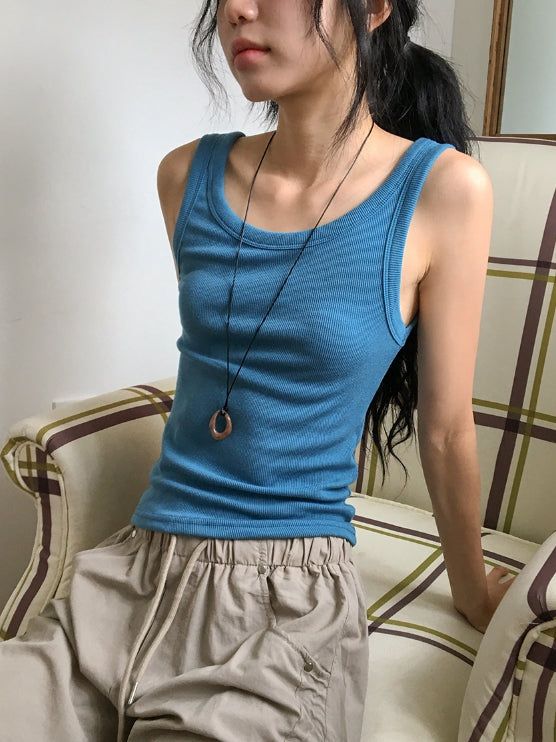 Kiku Basic Ribbed Sleeveless